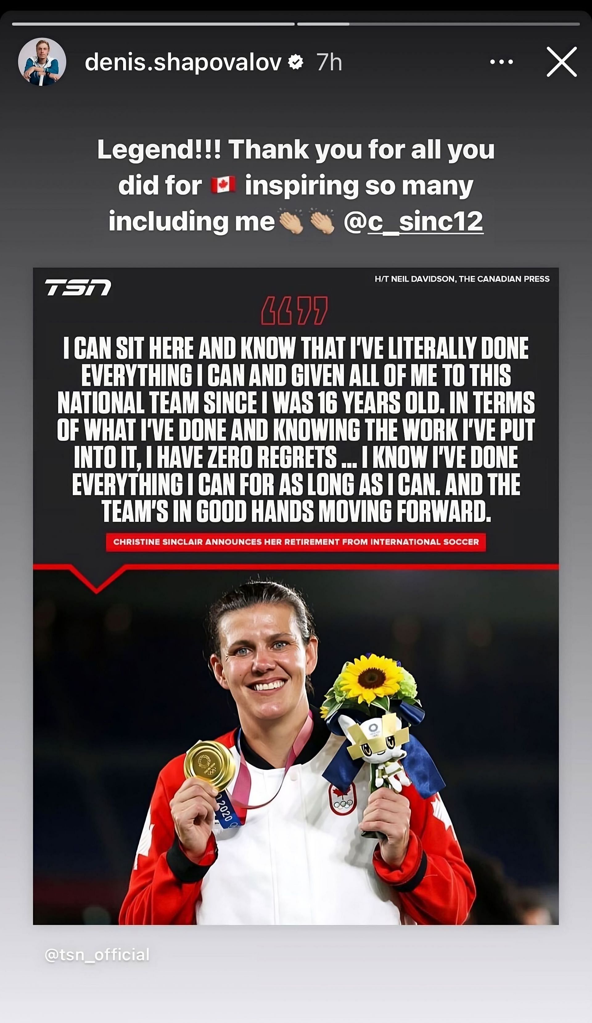 Denis Shapovalov on Instagram